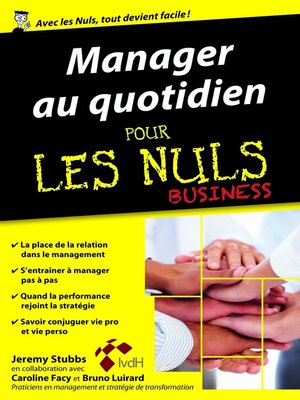cover image of Manager au quotidien pour les Nuls, édition poche